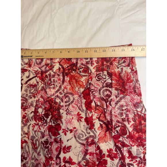 Gap Womens Midi Skirt Red White Floral Design Side Zipper Size 4 Casual Romantic - Picture 8 of 11